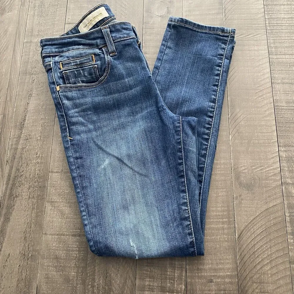 Pilcro And The Letterpress Jeans Womens 29 STET Dark Wash Mid-Rise‎ Regular Fit